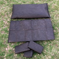 Dry Quick Dam Flood Bags shown flat and compact for easy lightweight storage until needed.