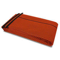 Quick Dam Hi-Vis flood barrier with bright orange mesh cover for high visibility water activated flood protection.