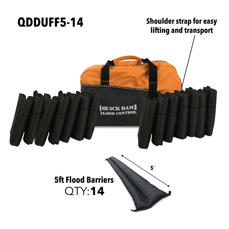 Quick Dam Flood Barrier Duffel Bag Kit 1 Duffel 14 5 ft Flood Barriers