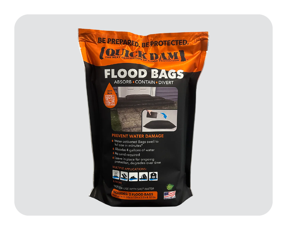 Quick Dam flood bags packaging on a white background
