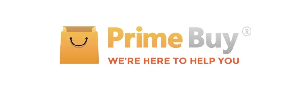 Logo of Prime Buy with a shopping bag icon on a white background